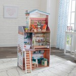Casuta de papusi din lemn Marlow Dollhouse EZ Kraft Assembly cu lumini sunete si pat rabatabil Kidkraft